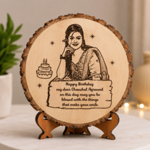 Customized Engraved Wooden Photo Frame with Stand