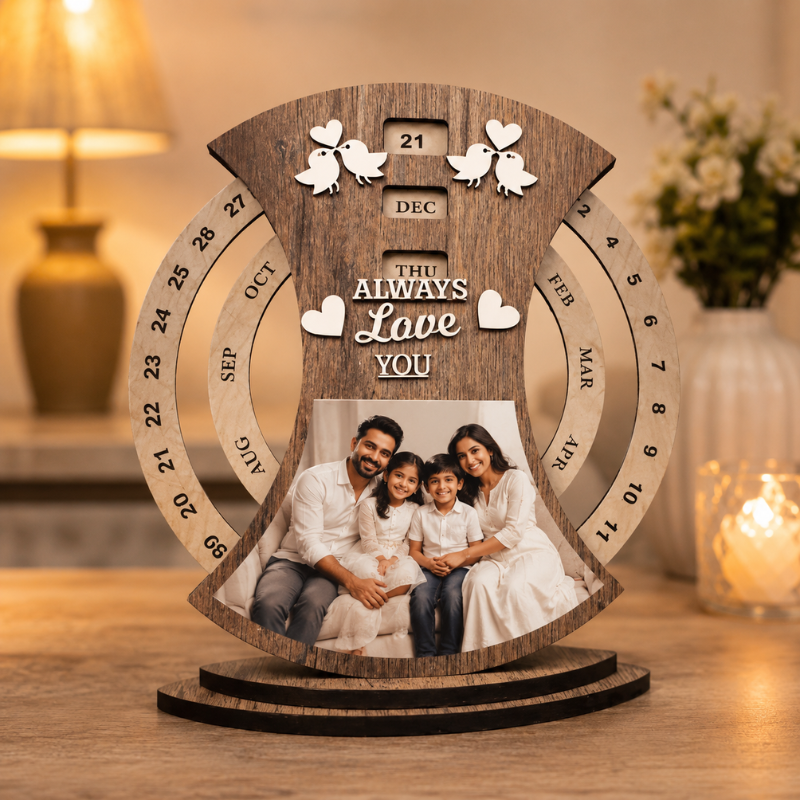 Lifetime Wooden Desk Calendar with Photo